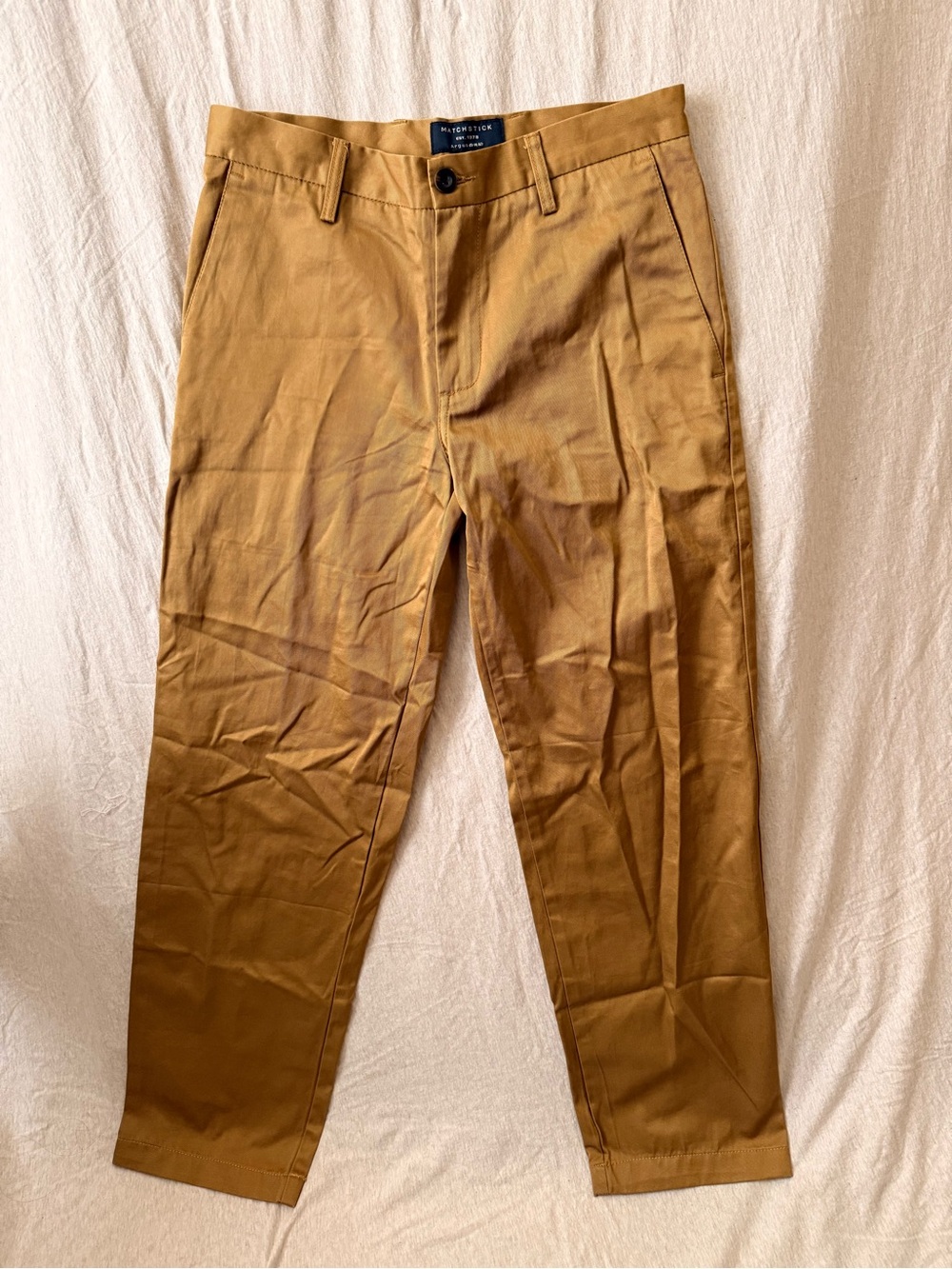 Matchstick Men's Tan Chino Pants - Classic Slim Fit